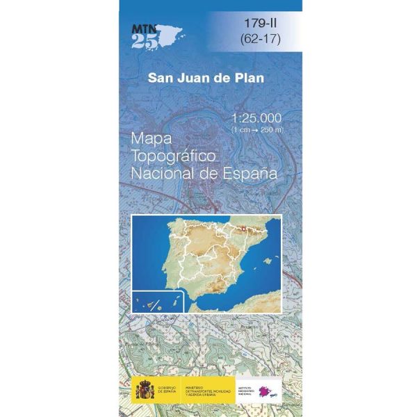 Topographic map of Spain n° 0179.2 - San Juan de Plan | CNIG - 1 25,000 Online Hot Sale