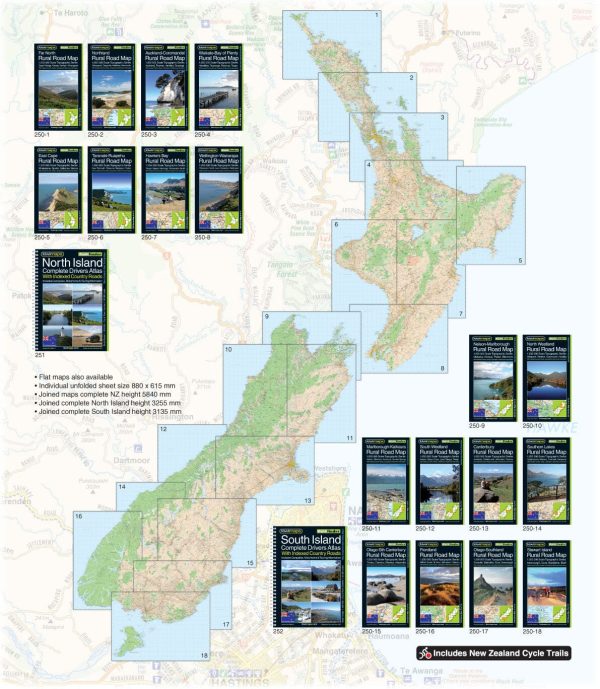 Road Map No. 12 - South West South Island, Rural Roads at 1:250,000 (New Zealand) | Kiwi Maps For Discount - Image 2