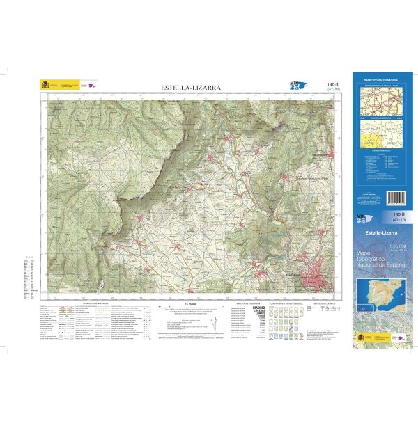 Topographic map of Spain n° 0140.3 - Estella-Lizarra | CNIG - 1 25 000 Fashion - Image 2